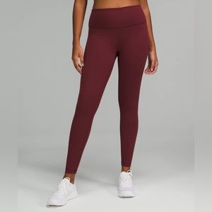 lululemon align high-rise crop 23” in red merlot